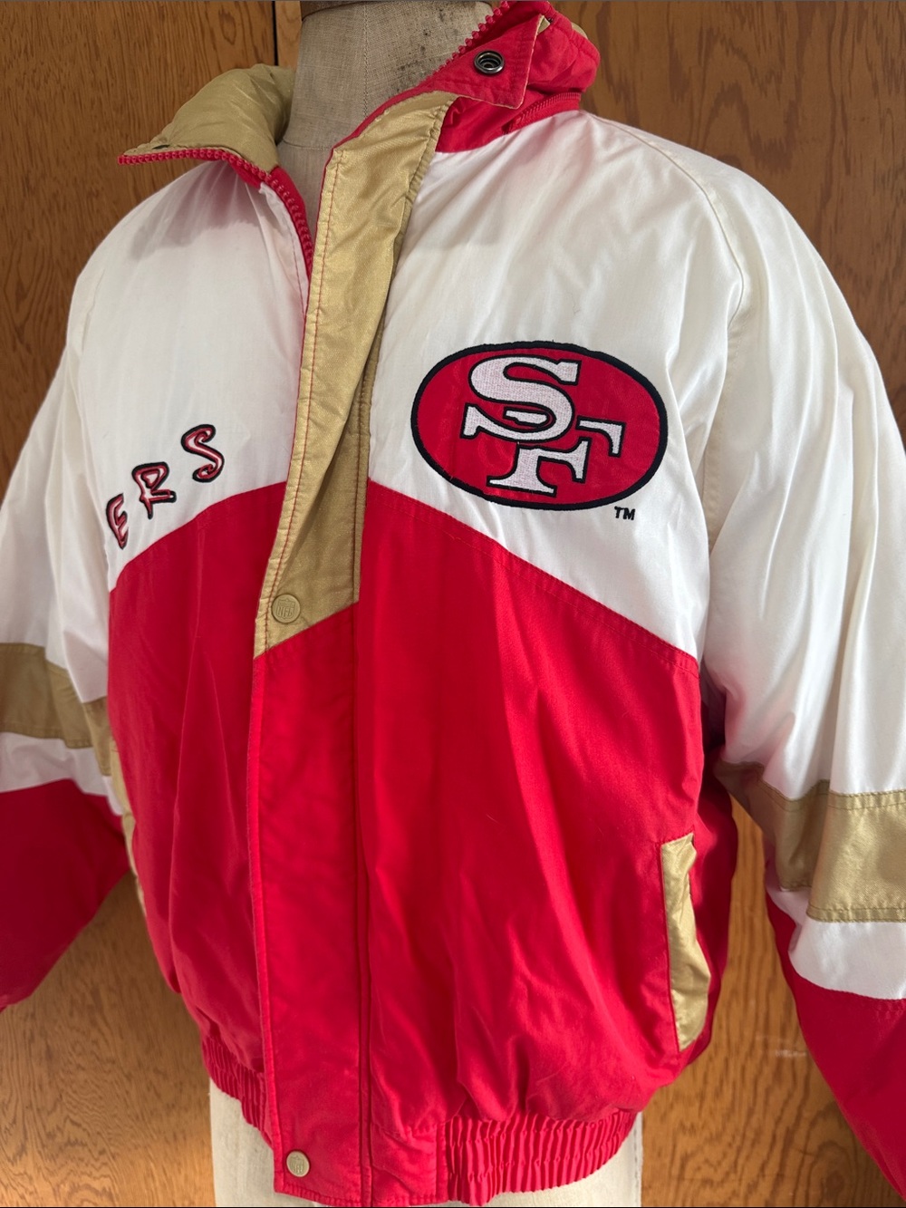 Vintage Pro Player Men’s Size Large L San Francisco 49ers Red White Team Jacket